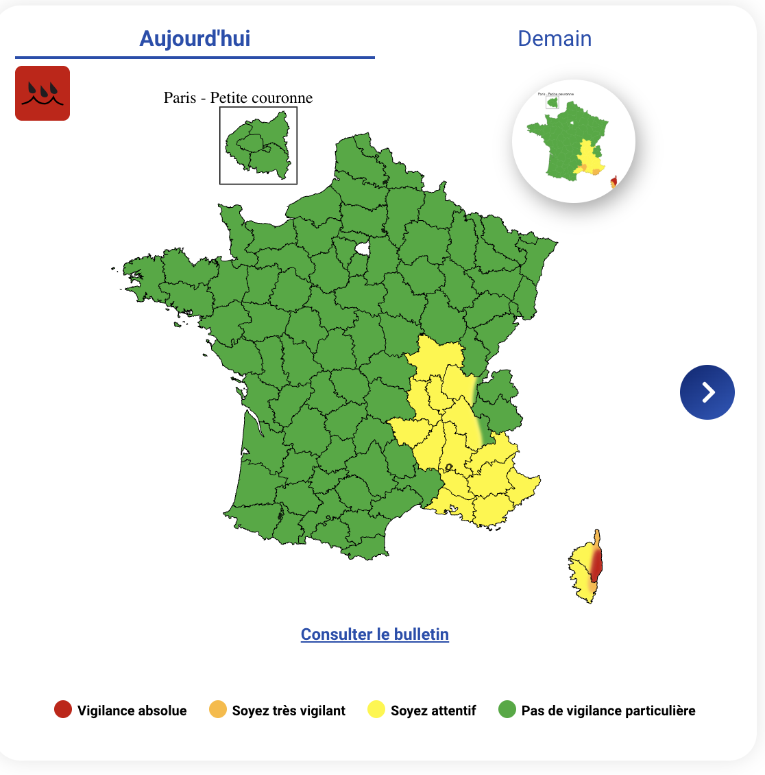 La Haute-Corse en vigilance rouge pour pluies et inondations