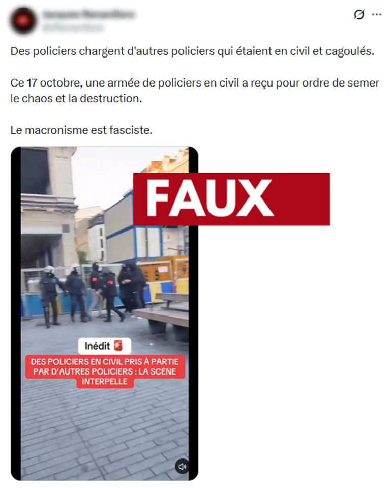 Une vidéo mal interprétée: des policiers français accusés à tort