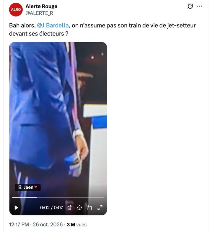Jordan Bardella critiqué pour sa montre de luxe