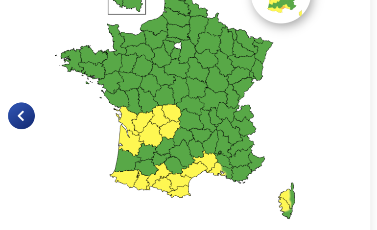 Vigilance orageuse dans le sud de la France