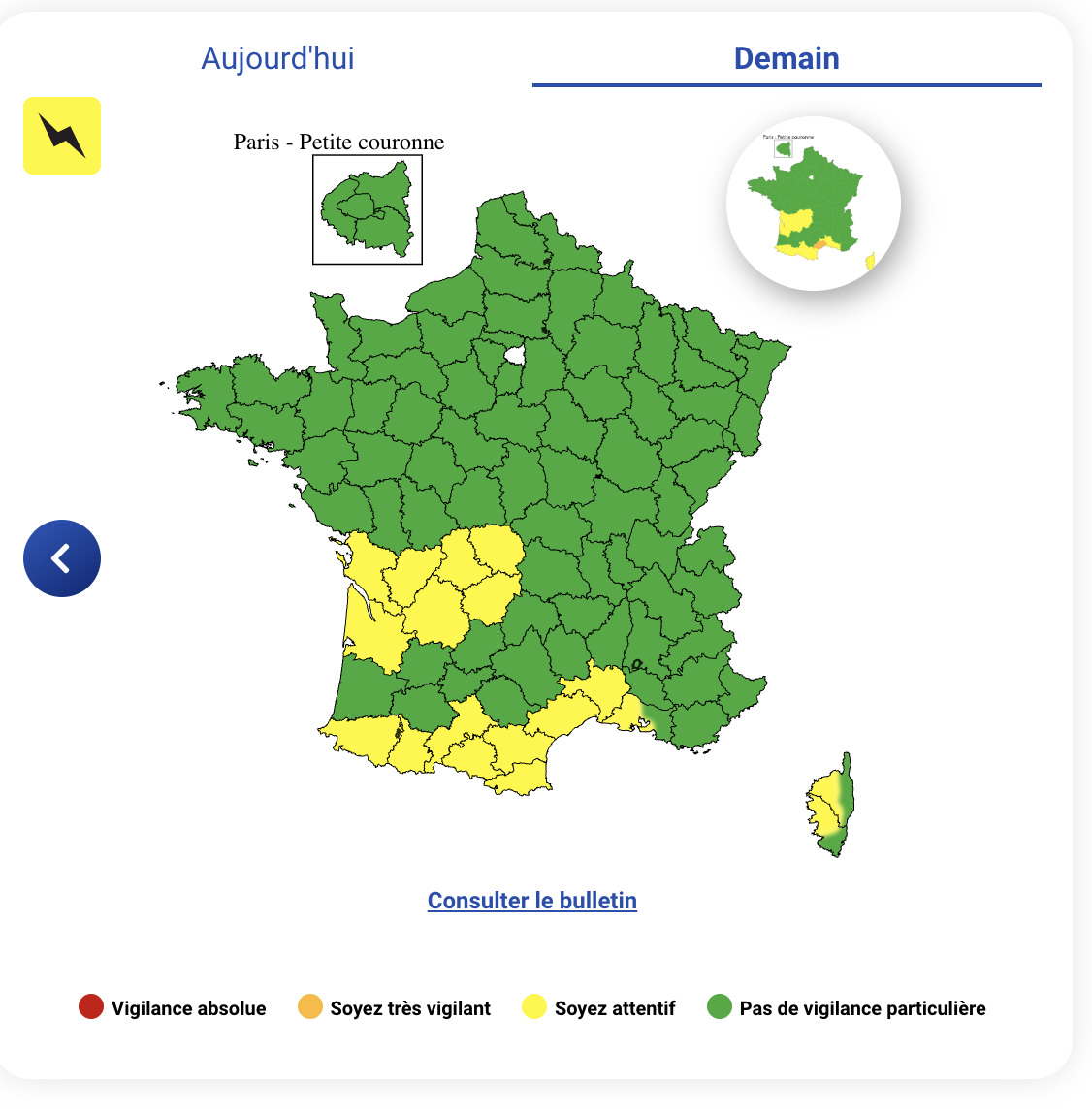 Vigilance orageuse dans le sud de la France